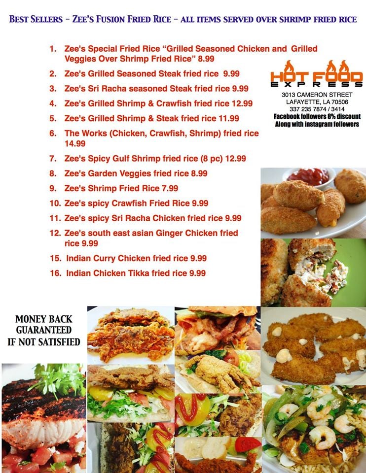 Menu Hot Food Express